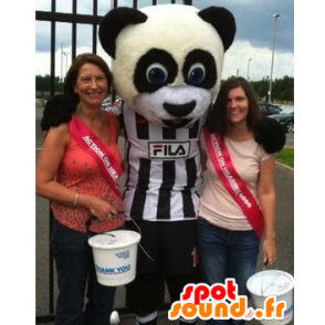 Maskotti musta ja valkoinen panda urheiluvaatteet - MASFR22396 - maskotti pandoja