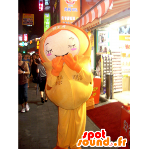 Mädchen Maskottchen doll outfit von gelben - MASFR22406 - Maskottchen-Kind