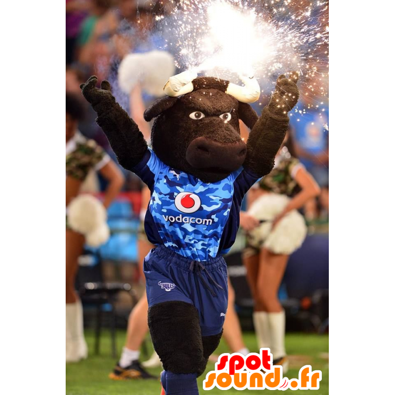 Búfalo mascote castanho, touro, no desporto - MASFR22421 - Mascot Touro Búfalo mascote castanho, touro, no desporto - MASFR22421 - Mascot Touro