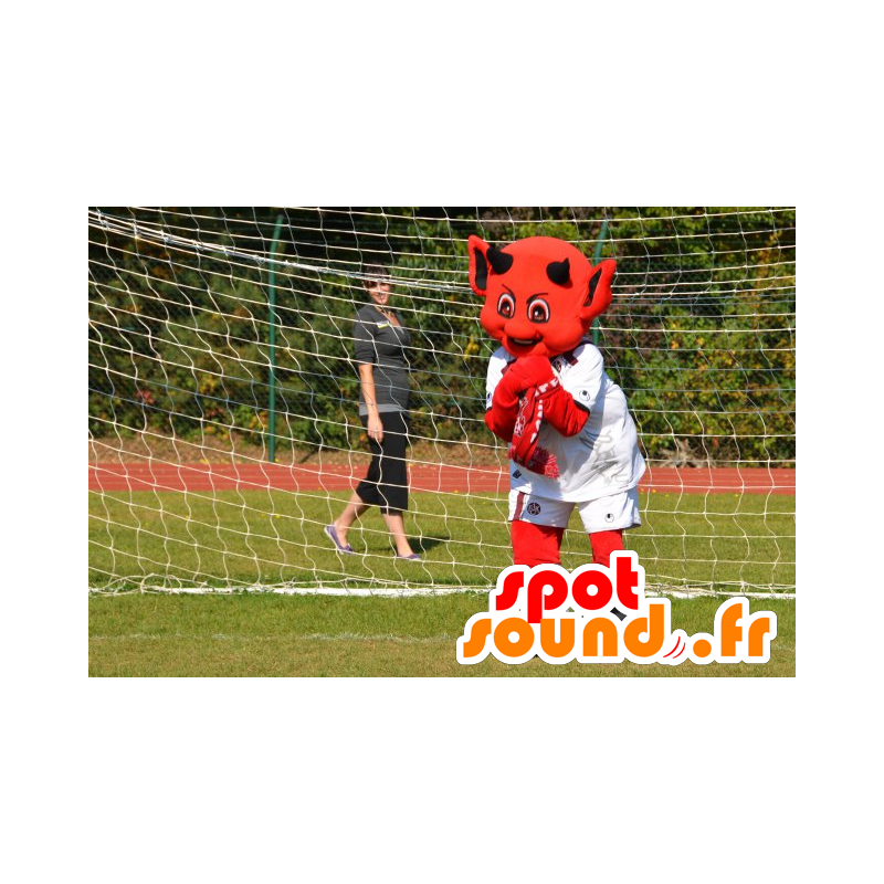 Maskot rød djevel, imp i sportsklær - MASFR22422 - sport maskot