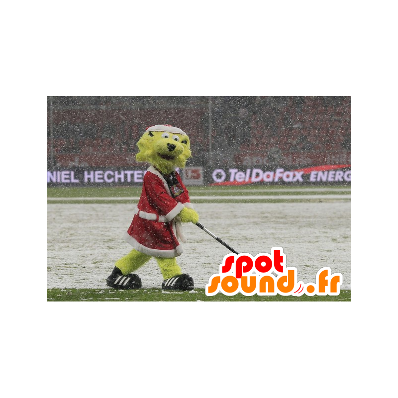 Żółty lew maskotka w Santa Claus outfit - MASFR22423 - Boże Maskotki Żółty lew maskotka w Santa Claus outfit - MASFR22423 - Boże Maskotki