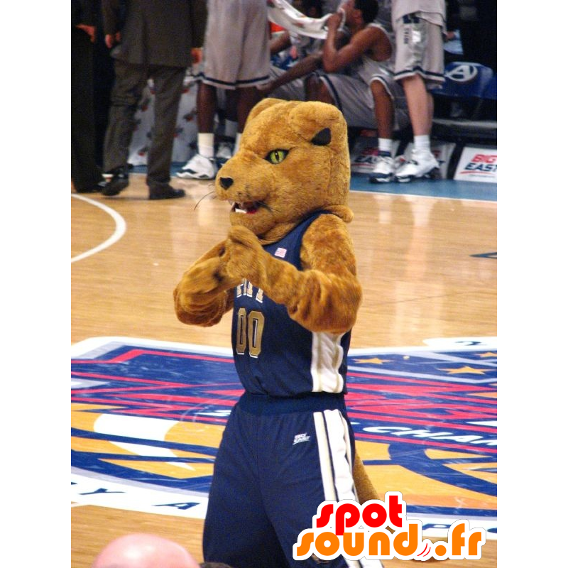 Brown mascote do tigre no equipamento dos esportes - MASFR22429 - Tiger Mascotes Brown mascote do tigre no equipamento dos esportes - MASFR22429 - Tiger Mascotes
