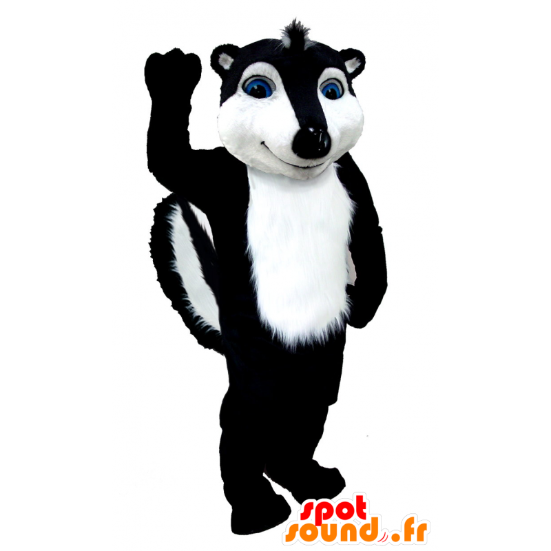 Mascot black and white skunk, blue eyes - MASFR22432 - Animals of the forest