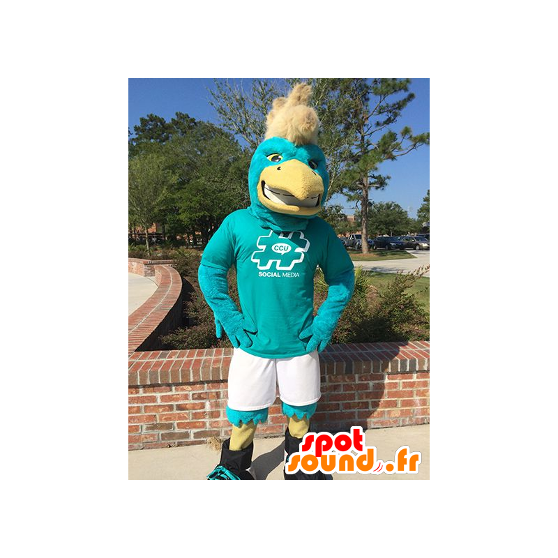 Green eagle mascot, yellow and white giant - MASFR22435 - Mascot of birds