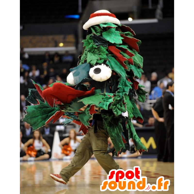Tree mascot green and red fir, giant - MASFR22436 - Christmas mascots Tree mascot green and red fir, giant - MASFR22436 - Christmas mascots