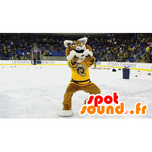 Maskotkat, brun og hvid lynx - Spotsound maskot kostume