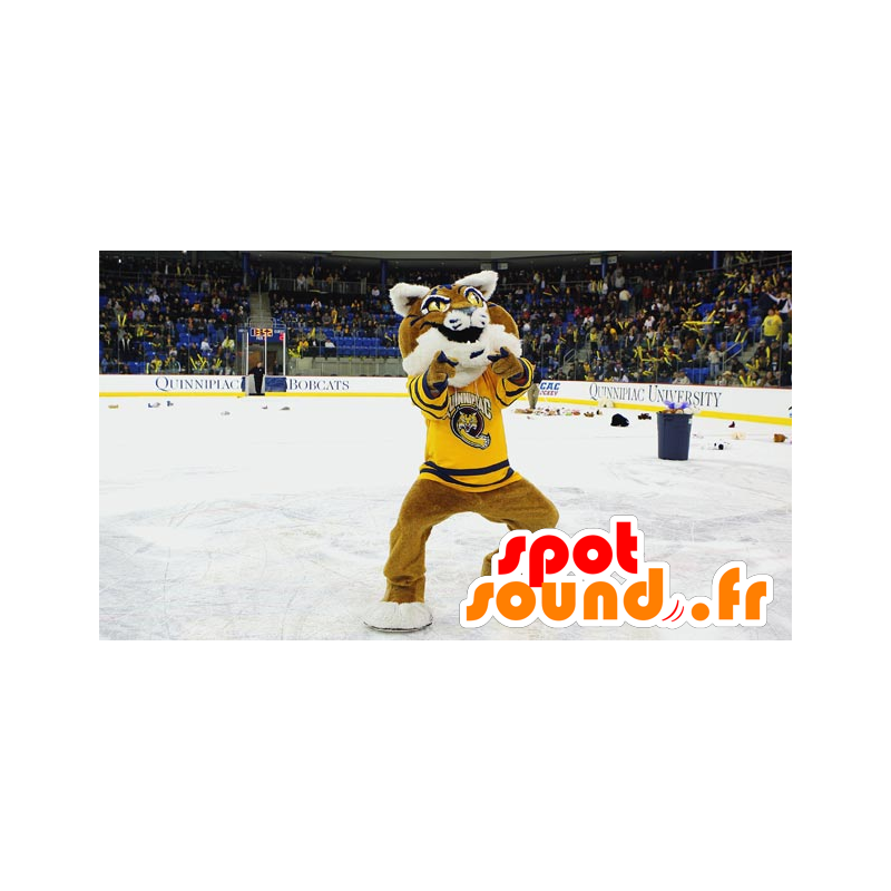 Maskotkat, brun og hvid lynx - Spotsound maskot kostume Maskotkat, brun og hvid lynx - Spotsound maskot kostume