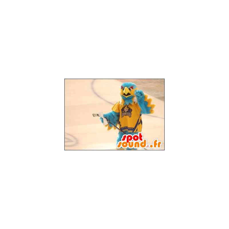 Maskot modré a žluté pták, všechno chlupatý - maskot Eagle - MASFR22440 - maskot ptáci Maskot modré a žluté pták, všechno chlupatý - maskot Eagle - MASFR22440 - maskot ptáci