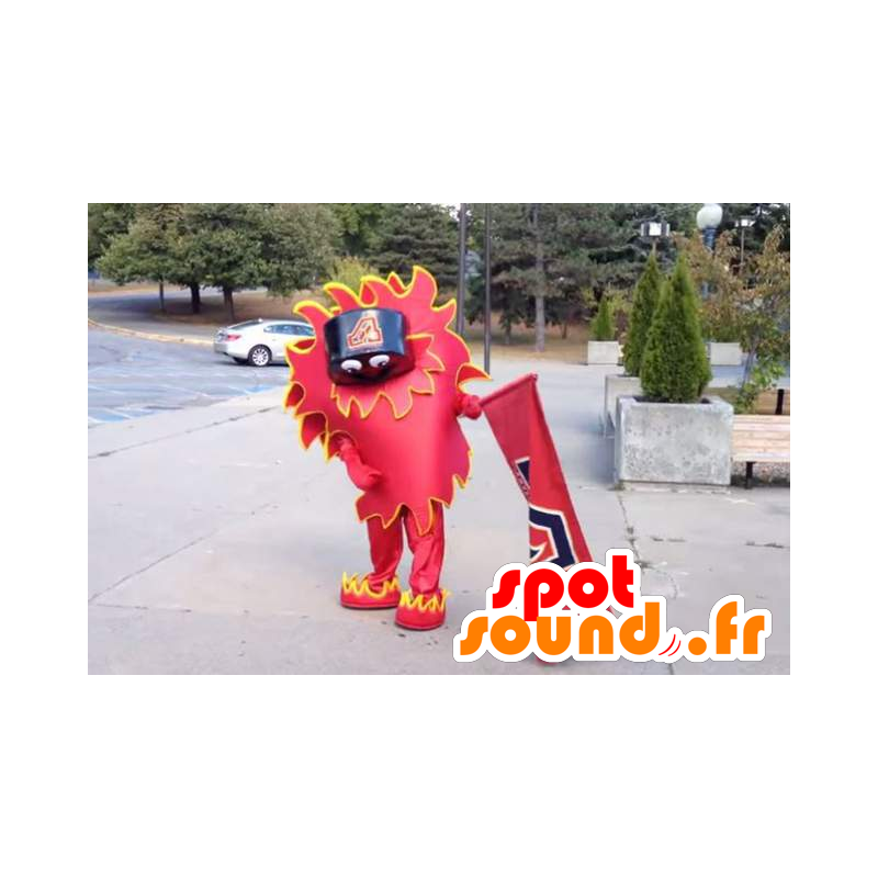 Chinese dragon mascot, red and yellow giant - MASFR22450 - Dragon mascot