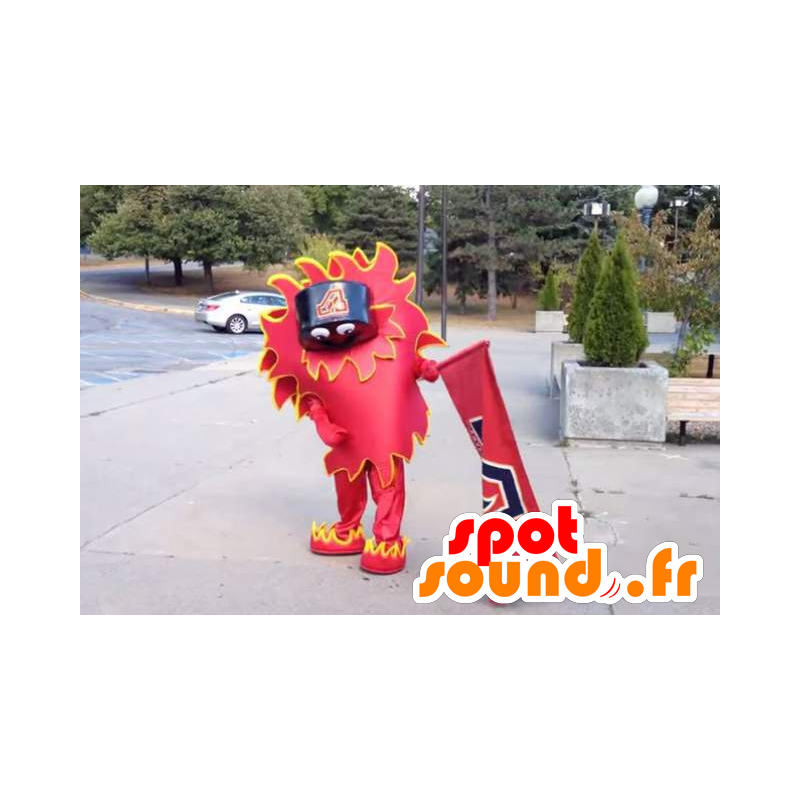 Kiinalainen lohikäärme maskotti, punainen ja keltainen jättiläinen - MASFR22450 - Dragon Mascot