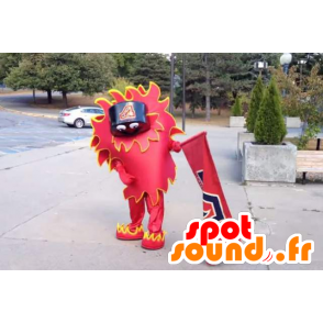 Mascotte del drago cinese, rosso e gigante gialla - MASFR22450 - Mascotte drago