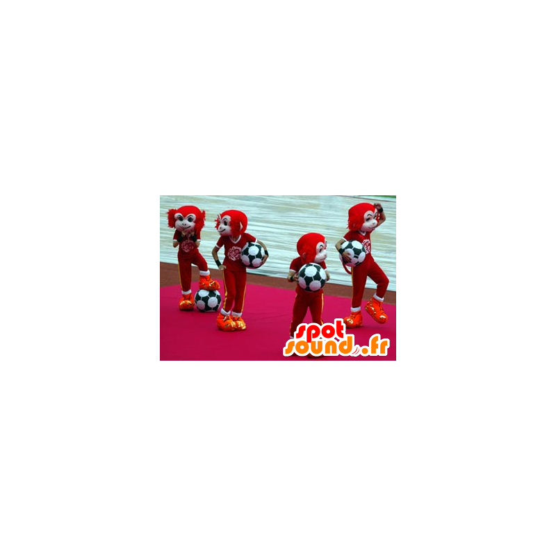 Mascota del mono rojo y blanco en ropa deportiva - MASFR22457 - Mono de mascotas Mascota del mono rojo y blanco en ropa deportiva - MASFR22457 - Mono de mascotas