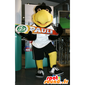 Large black and yellow bird mascot, in sportswear - MASFR22459 - Mascot of birds