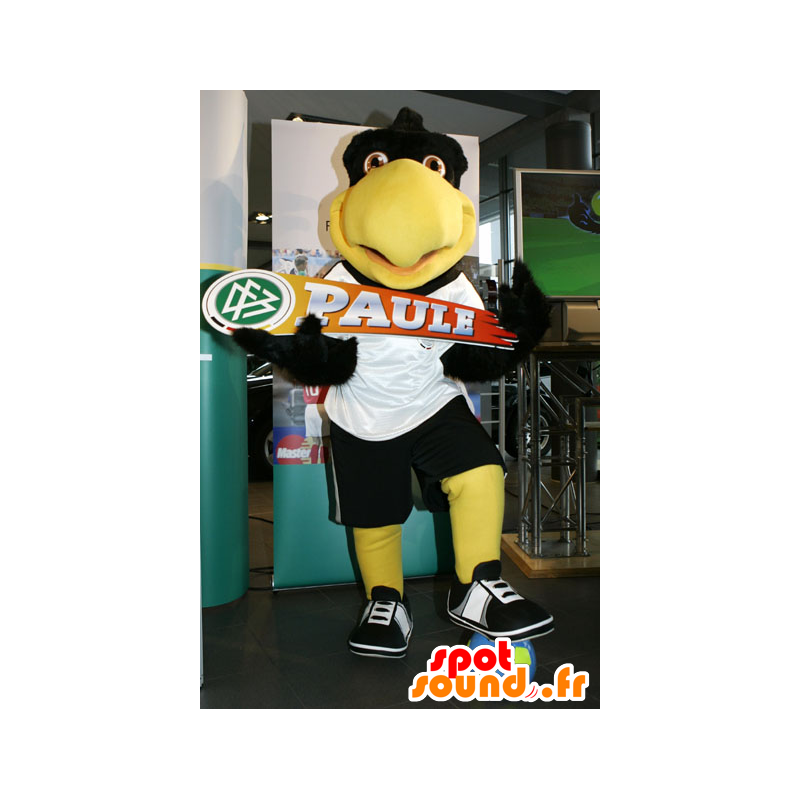 Engros Mascot svart og gul fugl i sportsklær - MASFR22459 - Mascot fugler