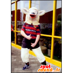 Goat Mascot of biquette of kid in sportswear - MASFR22463 - Goats and goat mascots