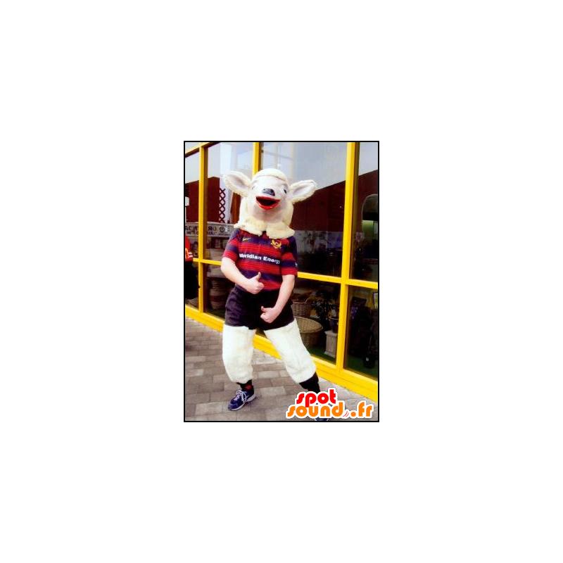 Goat Mascot of biquette of kid in sportswear - MASFR22463 - Goats and goat mascots Goat Mascot of biquette of kid in sportswear - MASFR22463 - Goats and goat mascots