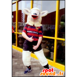 Goat Mascot of biquette of kid in sportswear - MASFR22463 - Goats and goat mascots