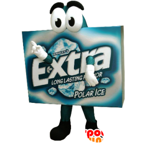 Tablet gum chewing mascote, azul e branco - Mascotes de objeto - MASFR22481 - SpotSound.fr
