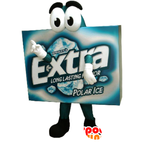 Tablet mascot chewing gum, blue and white - MASFR22481 - Mascots of objects