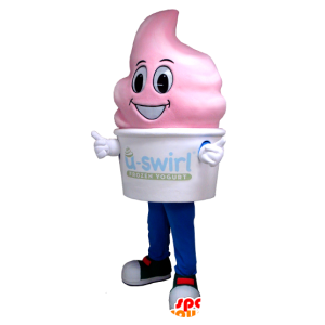 Mascot pink ice cream, strawberry ice cream - MASFR22482 - Fast food mascots