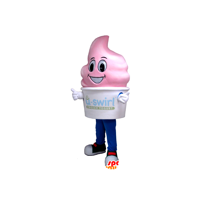 Mascot helado rosa, helado de fresa - MASFR22482 - Mascotas de comida rápida