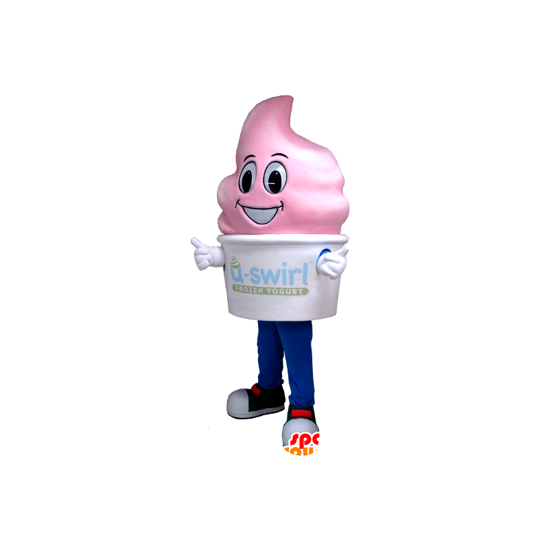 Mascot pink ice cream, strawberry ice cream - MASFR22482 - Fast food mascots