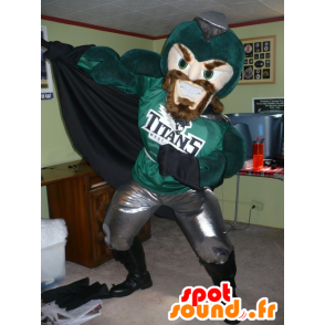 Knight Mascot, superhero, green and gray - MASFR22484 - Mascots of Knights