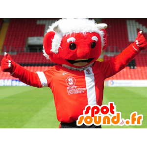 Mascot rode duivel met wit haar  - MASFR22486 - uitgestorven dieren Mascottes