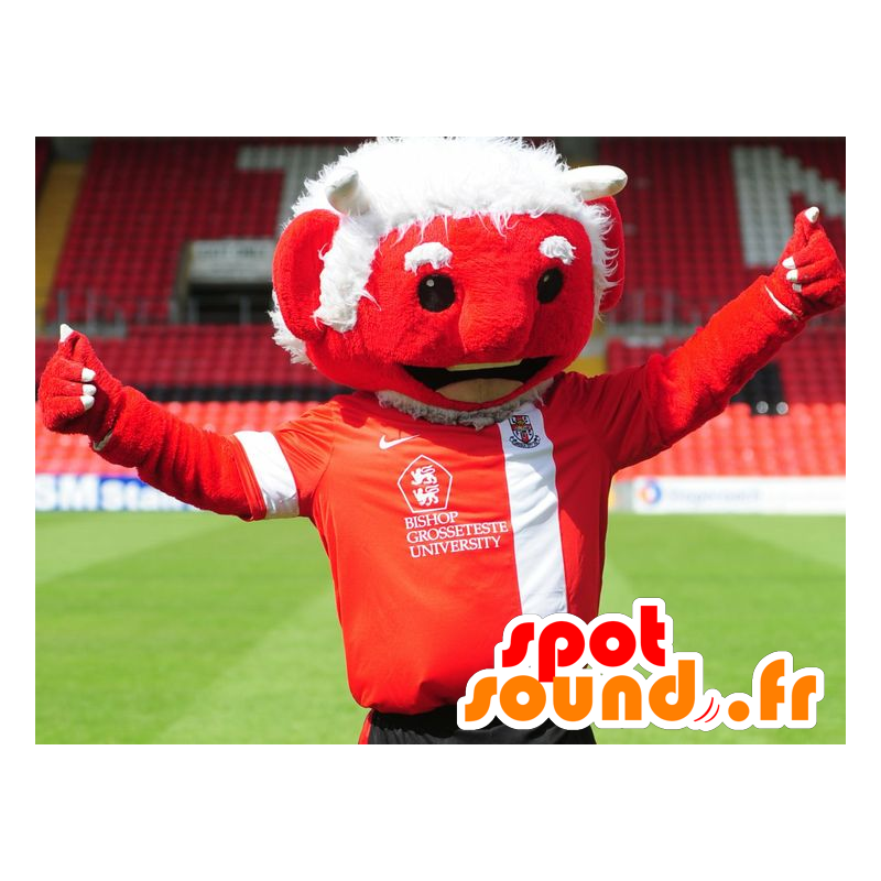 Mascot diavolo rosso con i capelli bianchi  - MASFR22486 - Mascotte animale mancante