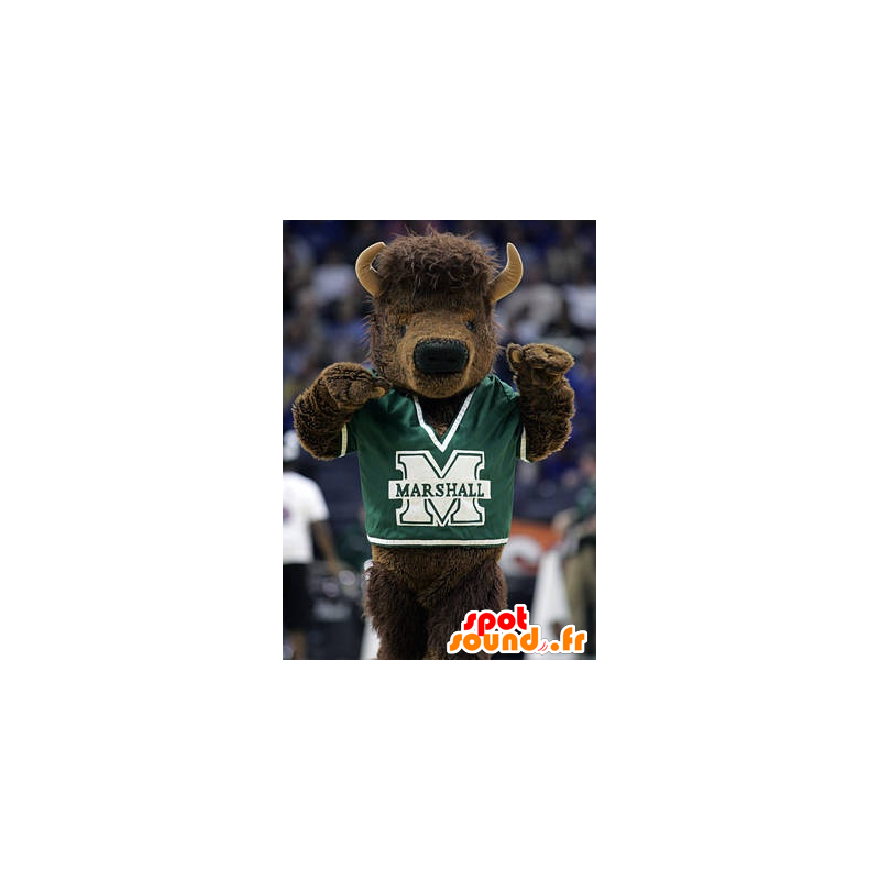 Marrom búfalo mascote bisontes no desporto - MASFR22487 - mascote esportes Marrom búfalo mascote bisontes no desporto - MASFR22487 - mascote esportes