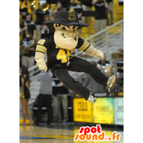 Man mascot bandit with a hat and a black jersey - MASFR22490 - Human mascots