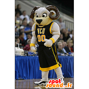 Ram mascot goat gray, beige and brown - MASFR22502 - Bull mascot