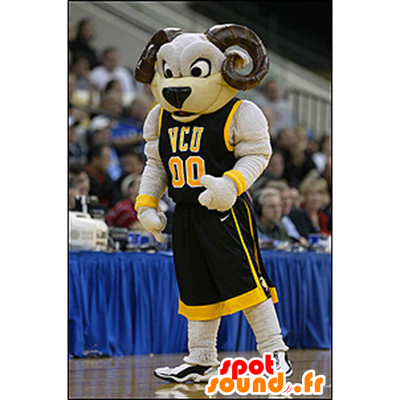 Ram mascot goat gray, beige and brown - MASFR22502 - Bull mascot Ram mascot goat gray, beige and brown - MASFR22502 - Bull mascot