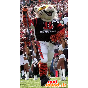 Tiger mascot, orange, yellow, black and white - MASFR22504 - Tiger mascots