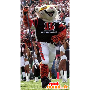 Tiger mascot, orange, yellow, black and white - MASFR22504 - Tiger mascots