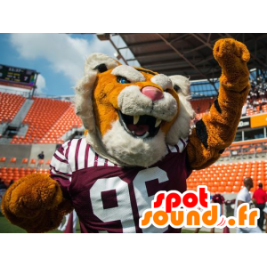 Tiger μασκότ τρίχρωμη σημαία, πορτοκαλί, μαύρο και άσπρο - MASFR22510 - Tiger Μασκότ