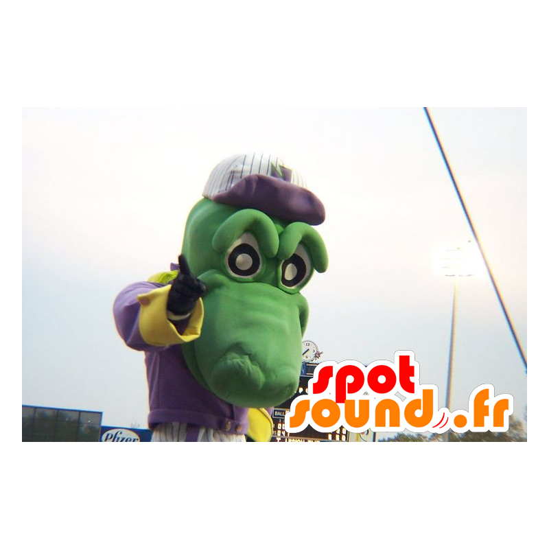 Groene krokodil mascotte, draak, reuze - MASFR22513 - Mascot krokodillen Groene krokodil mascotte, draak, reuze - MASFR22513 - Mascot krokodillen