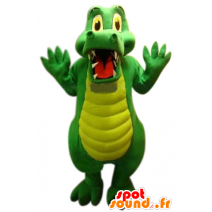 Coccodrillo verde mascotte, carino e divertente - MASFR22516 - Mascotte di coccodrilli