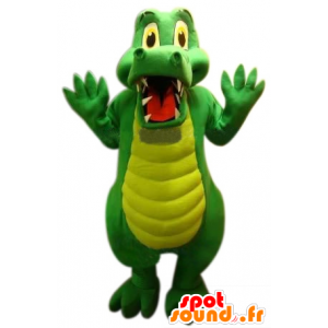 Zelený krokodýl maskot, roztomilý a zábavný - MASFR22516 - maskot krokodýli