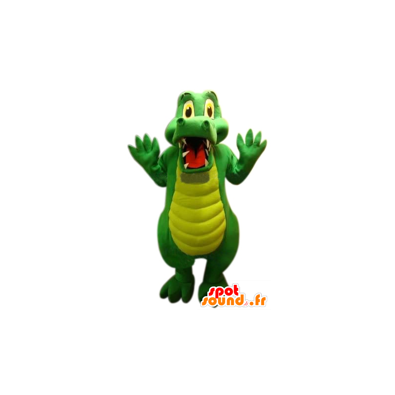 Coccodrillo verde mascotte, carino e divertente - MASFR22516 - Mascotte di coccodrilli