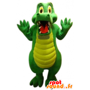 πράσινο κροκοδείλια μασκότ, χαριτωμένο και αστείο - MASFR22516 - κροκόδειλοι μασκότ