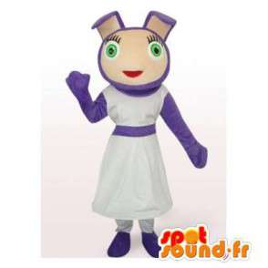 Mascotte de lapin violet. Costume de fille violette - MASFR006507 - Mascotte de lapins