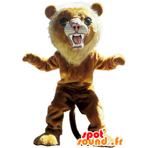 Brown lion mascot, ferocious tiger - MASFR22518 - Lion mascots