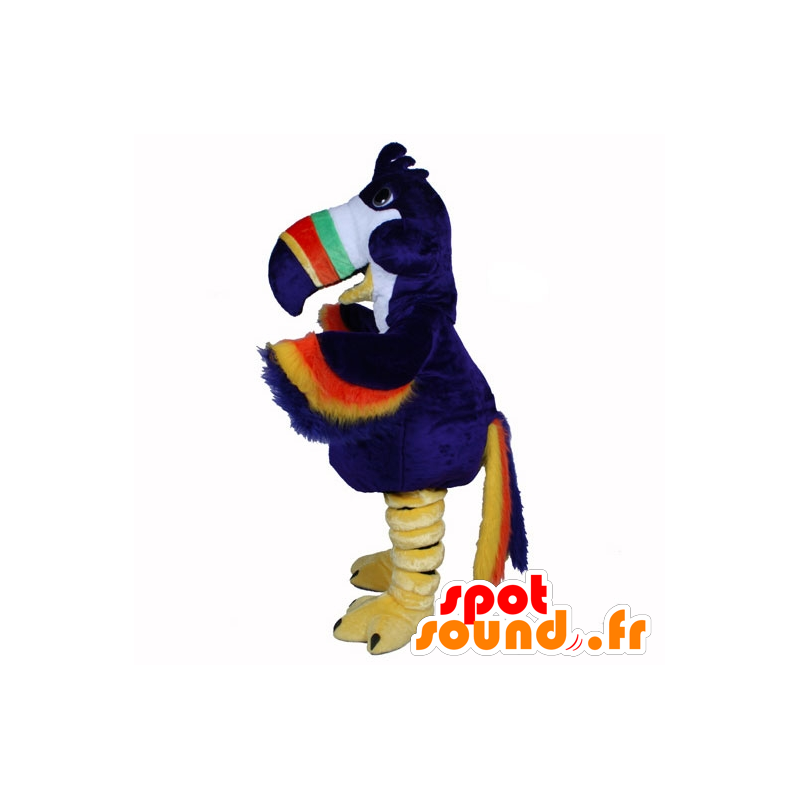Flerfarvet papegøje maskot, tukan - Spotsound maskot kostume
