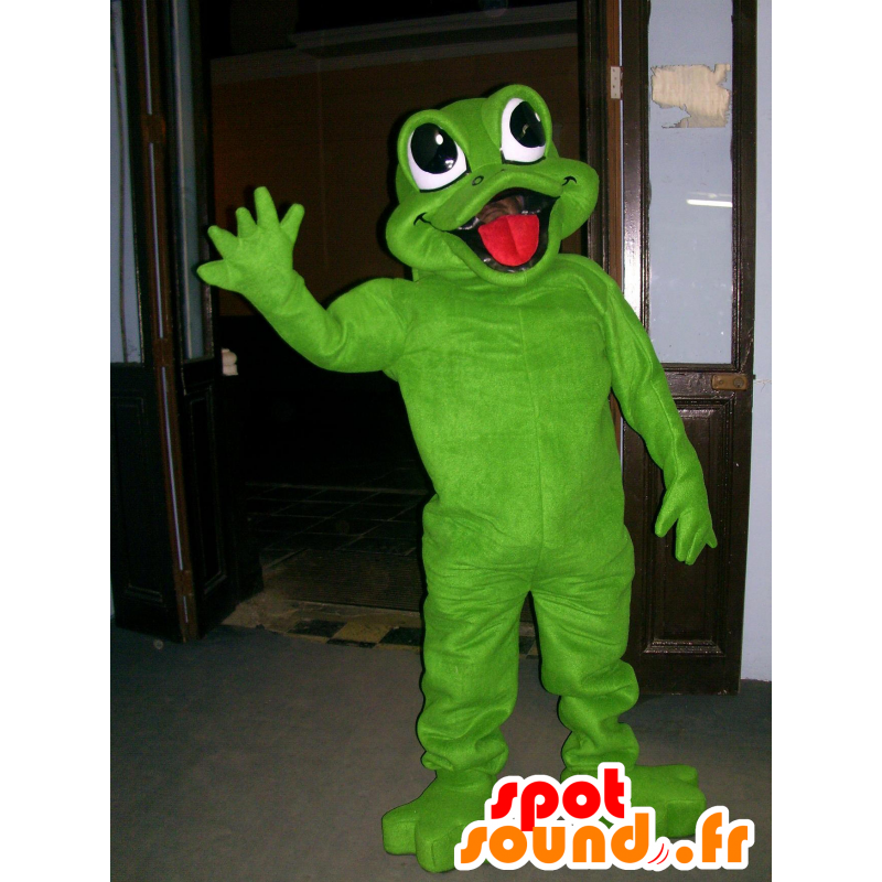 Mascot green frog, lovely and cheerful - MASFR22521 - Mascots frog