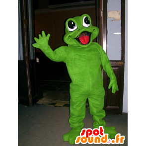 Mascot green frog, lovely and cheerful - MASFR22521 - Mascots frog