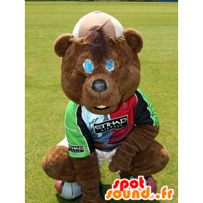 Maskot medvěd hnědý, ve sportovní oblečení - MASFR22522 - Bear Mascot