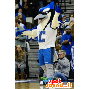 Mascot large bird, blue, white and black, blue jay - MASFR22527 - Mascot of birds