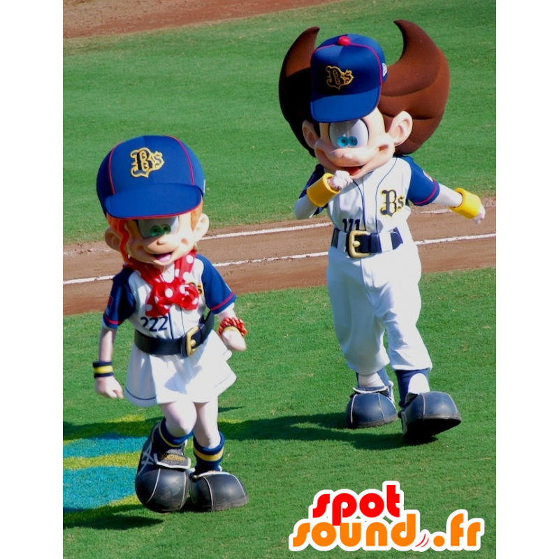 2 boy mascots and sports girl, very cute - MASFR22528 - Mascots child