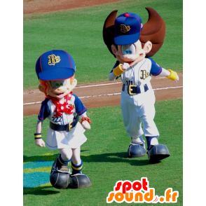 2 boy mascots and sports girl, very cute - MASFR22528 - Mascots child